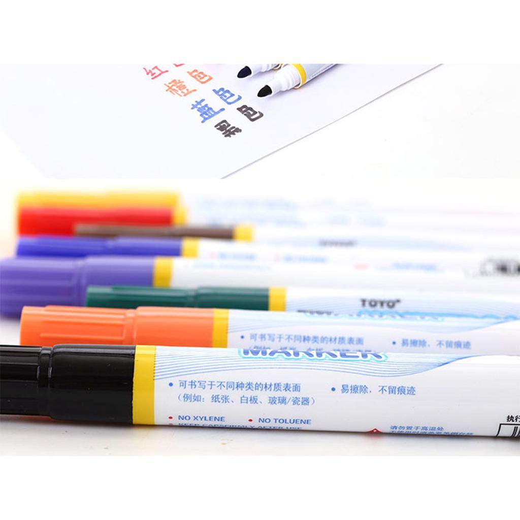 8x Whiteboard Marker Kids Markers Pen for Paper Glass Ceramic Painting