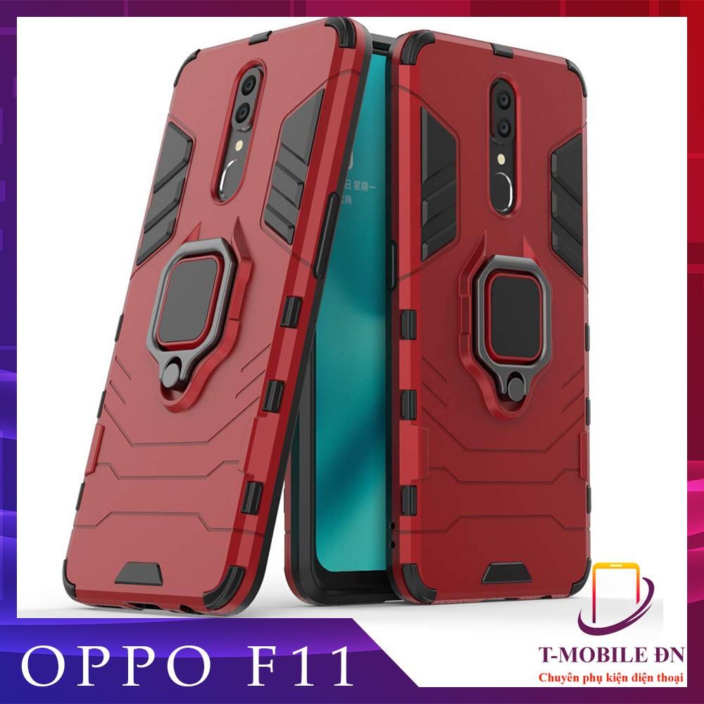 Ốp lưng cho Oppo F11 iron man chống sốc kèm nhẫn xoay chống xem video bảo vệ camera