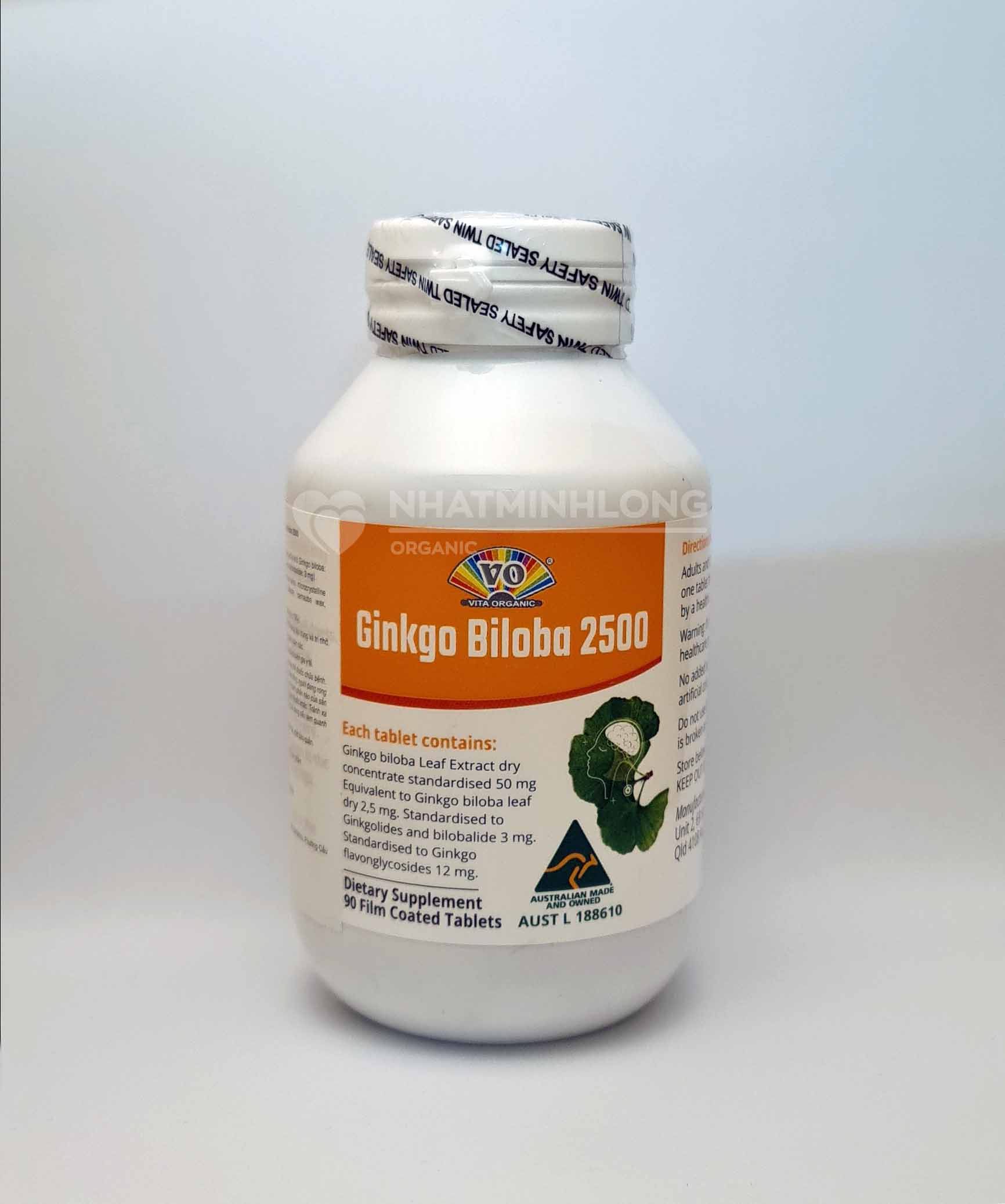 Tăng cường tuần hoàn não, cải thiện trí nhớ và khả năng tập trung Vita Organic Ginkgo Biloba 2500