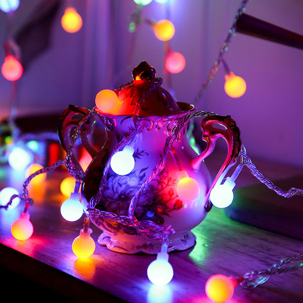 Dây Đèn Led Bi Đục Tròn Dài 3M - 20 Bóng Nhiều Màu Trang Trí Noel Lễ Tết