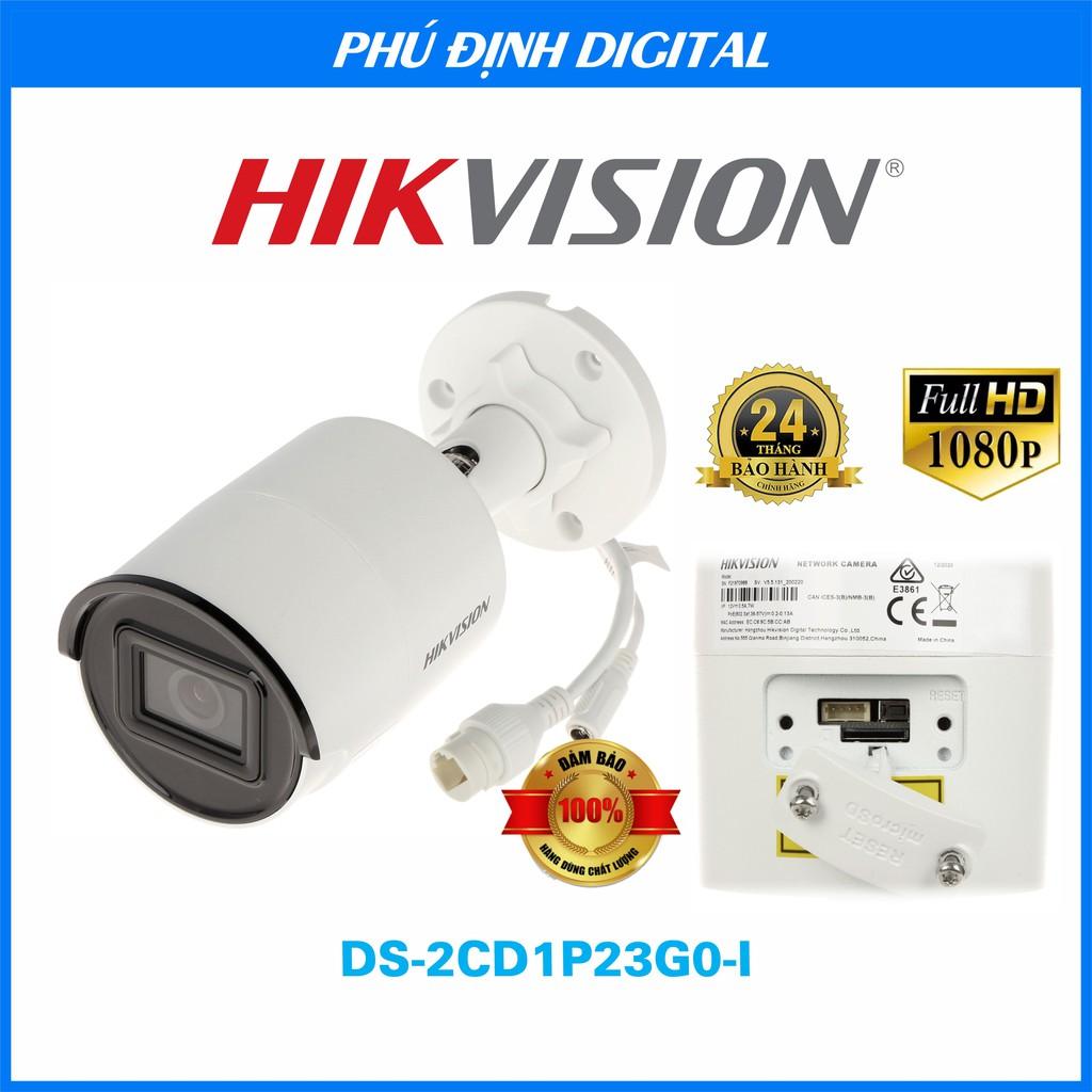 Camera IP thân trụ kèm mic 4Mp Hikvision mã DS-2CD2043G2-IU - Siêu nét -chống trộm - Hàng Chính Hãng