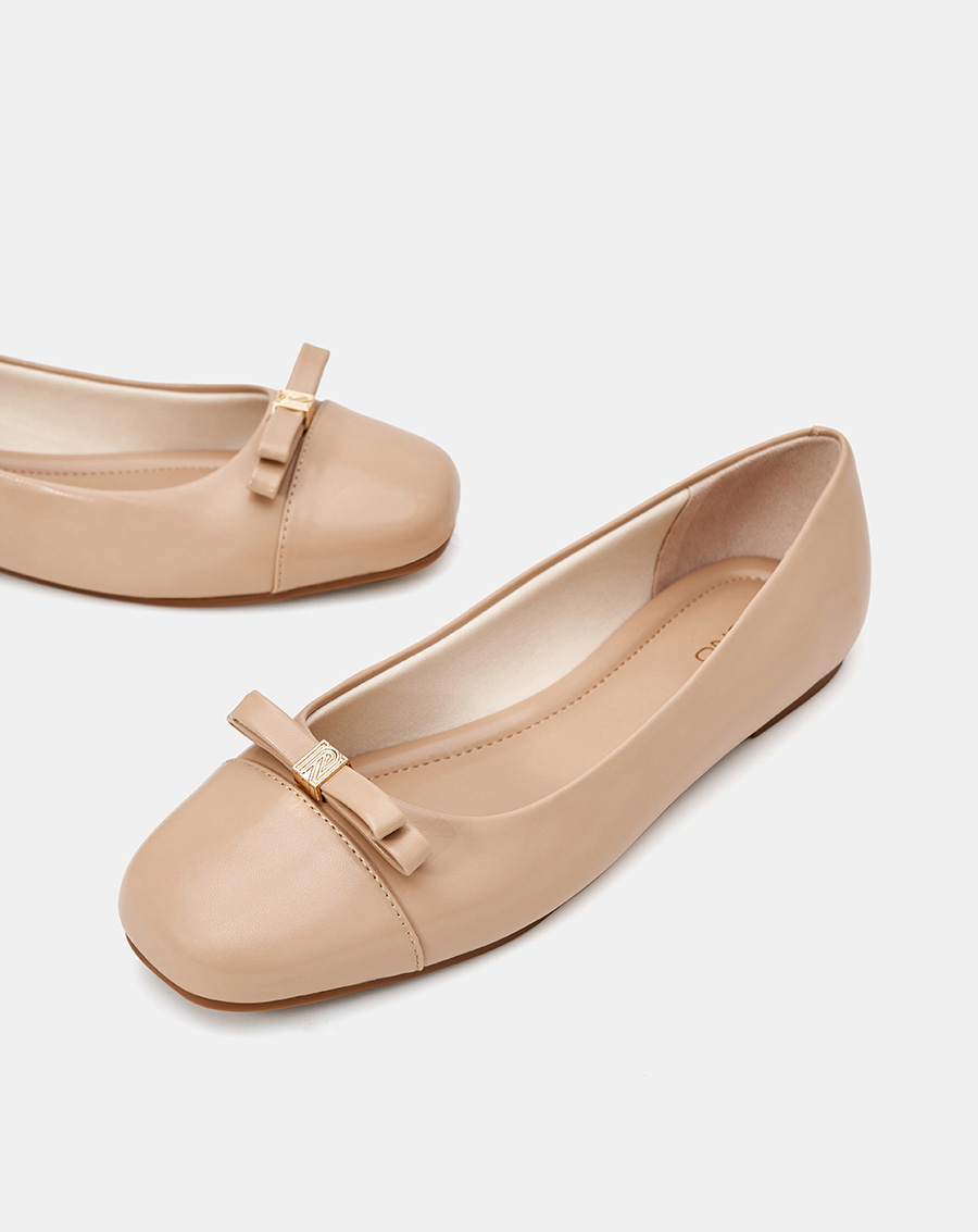Giày Búp Bê Nữ 1cm Thời Trang JUNO Búp Bê Ballerina Trang Trí Nơ BB01142