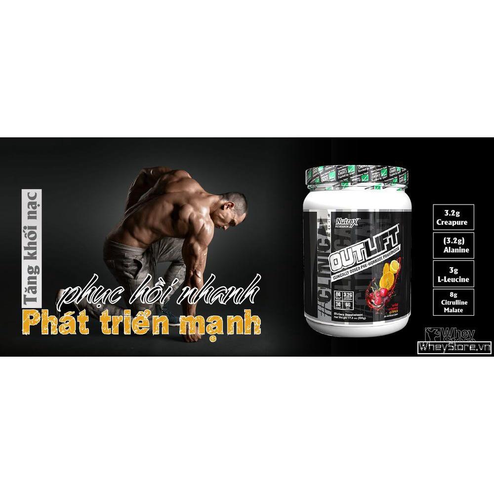 OUITLIFT Tăng Sức Mạnh Hồi Sức Trong Thể Thao Pre Workout Nutrex Outlift 20 Lần Dùng - USA 100%