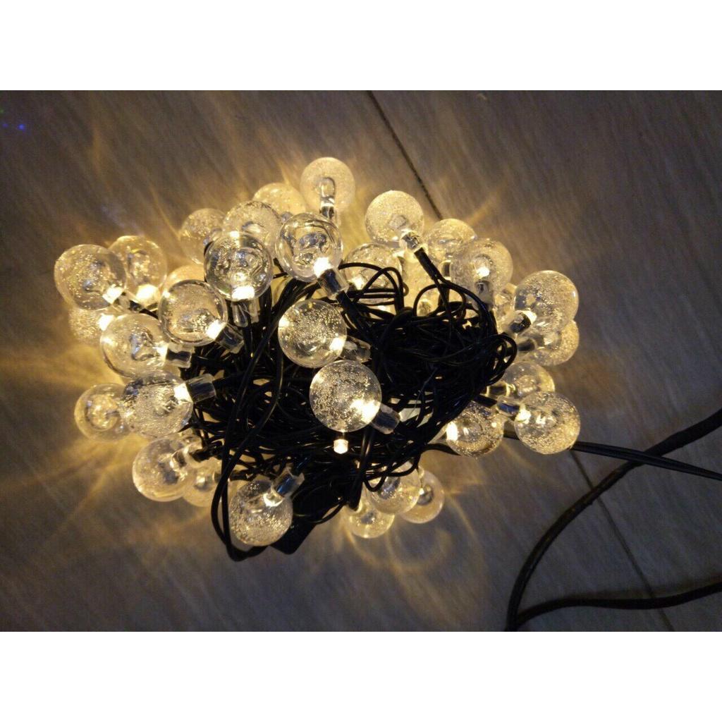 Dây đèn led bi bọt 80 bóng 10m điện 220V nhiều màu trang trí noel, trang trí ngoài trời, trang trí quán cà phê