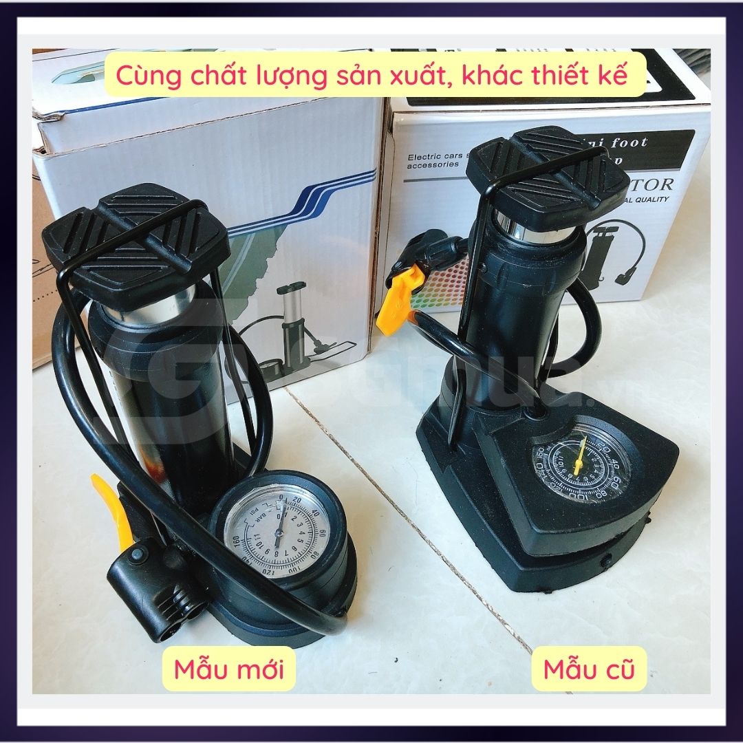 Bơm hơi đạp chân xe đạp, xe máy, xe oto đa năng nhỏ gọn có thể mang đi du lịch