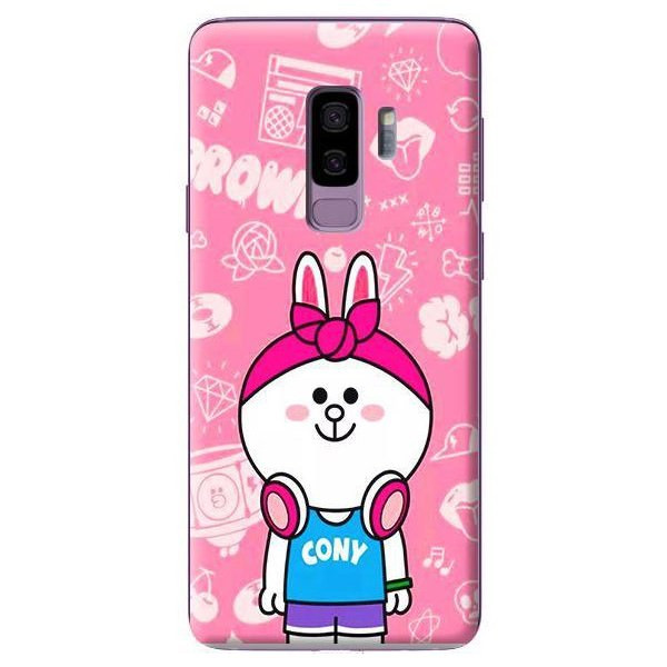 Ốp Lưng Điện Thoại Dành Cho Samsung Galaxy S9 Plus - Thỏ Line Nghe Tai Nghe