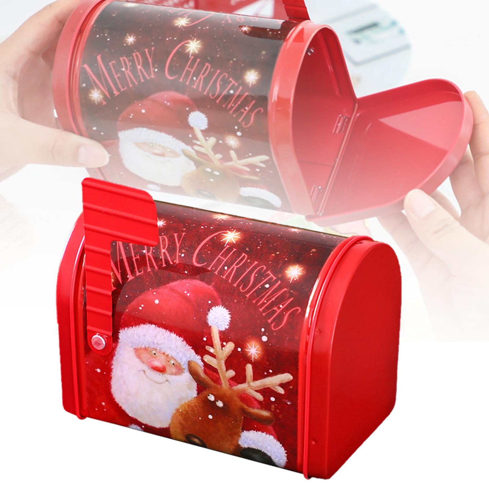 2 Christmas Cookie Tin Box for Kitchen Ornament Holidays Santa Claus