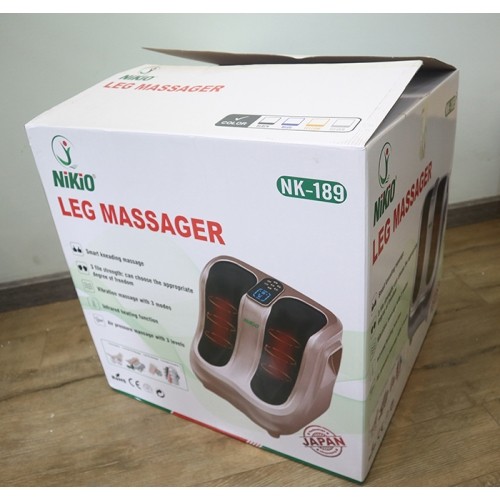 Máy Massage Chân Nhật Bản Nikio NK-189 (Dòng Cao Cấp) - Mát Xa Bàn Chân Và Bắp Chân, Xoa Bóp Dây Ấn Bằng Cao Su Non, Kết Hợp Rung Và Nhiệt Sưởi Đa Năng, Giảm Đau Nhức Chân, Tăng Tuần Hoàn Máu Cho Chân - Tươi Mới Đôi Chân