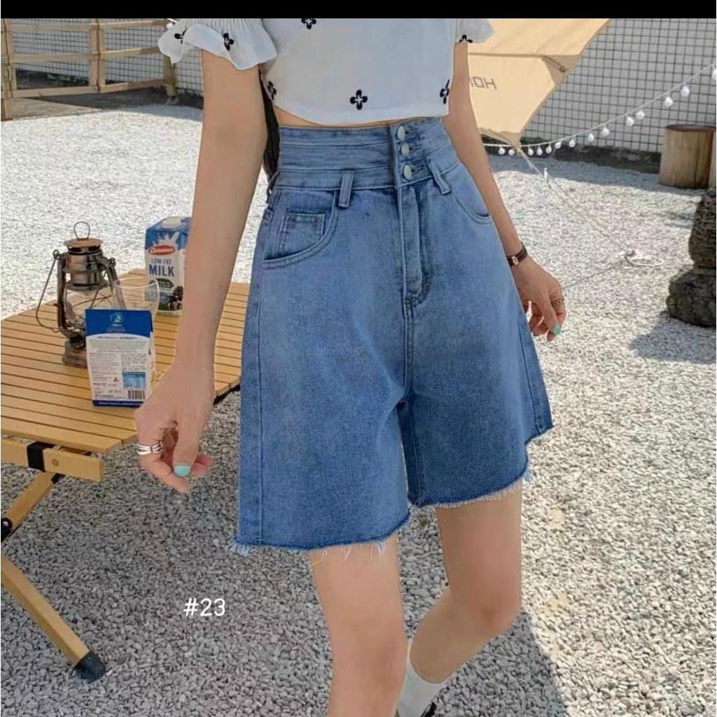 Quần short ngố jean 3 nút có size từ 40 đến 75kg