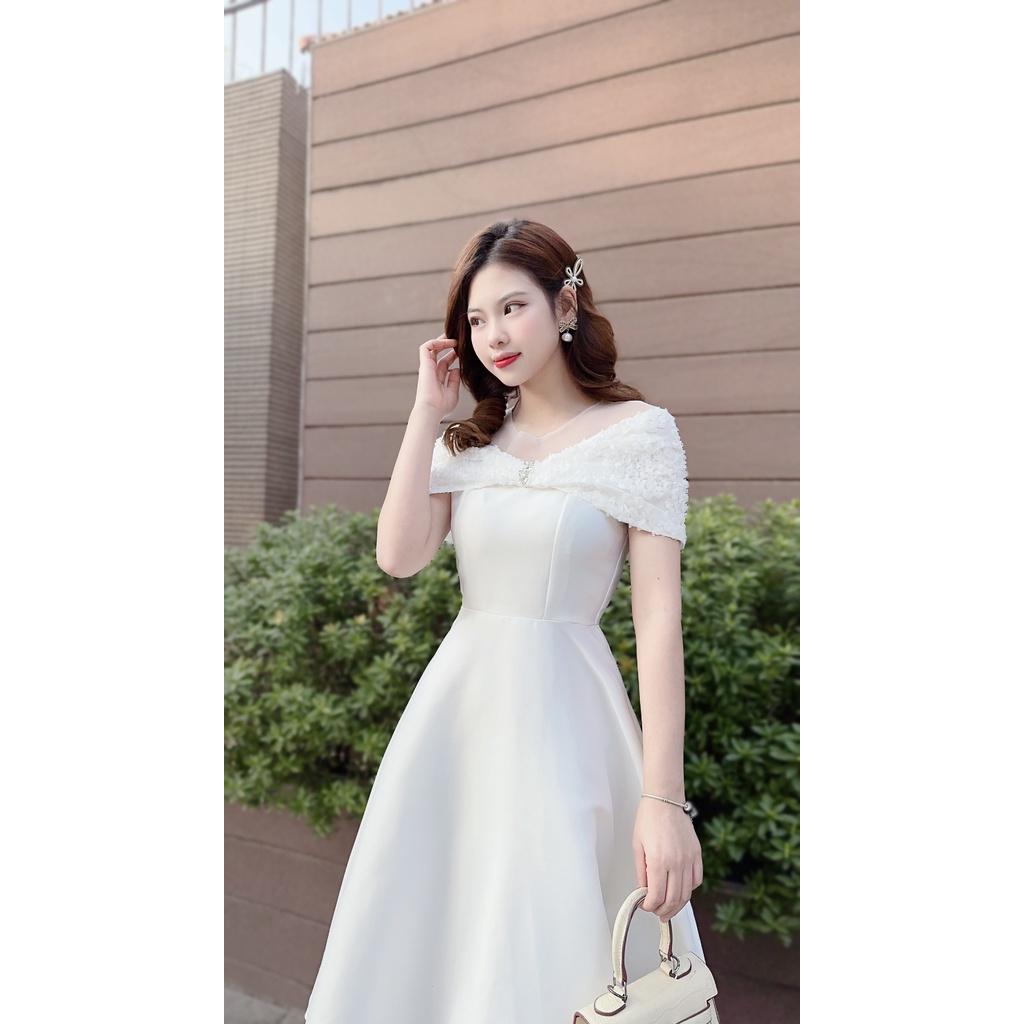 Đầm Thiết Kế Elsa Dress Chất Liệu Vải Tafta phối Lưới Cao Cấp - Váy Thiết Kế Thanh Lịch Trẻ Trung