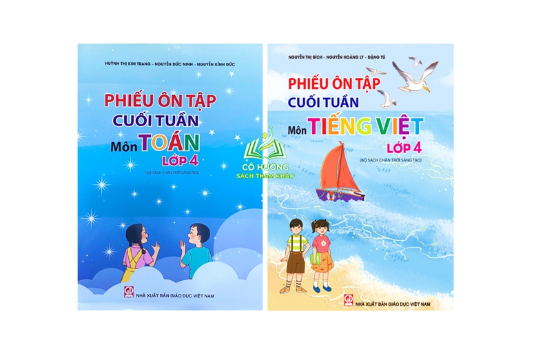 Sách - Combo phiếu ôn tập cuối tuần môn Toán + tiếng việt lớp 4 ( chân trời sáng tạo )