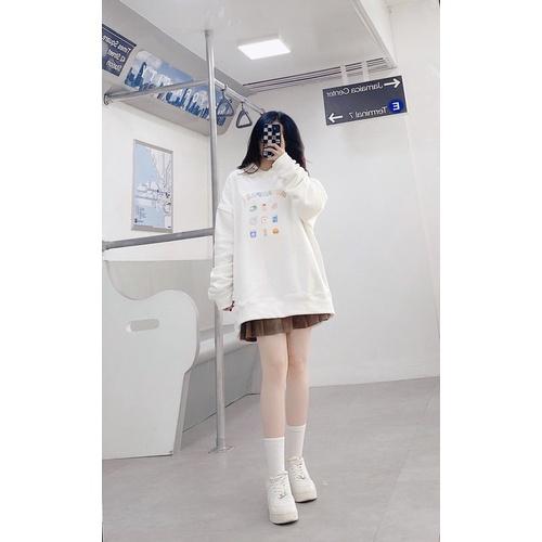 ÁO SWEATER FORM RỘNG UNISEX, Áo Hoodie Nỉ lót bông Form rộng ullzang unisex nam nữ