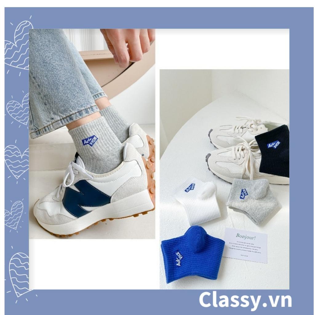 Tất cổ cao, vớ cổ cao Classy màu trơn, chất cotton dày dặn siêu ấm G1472