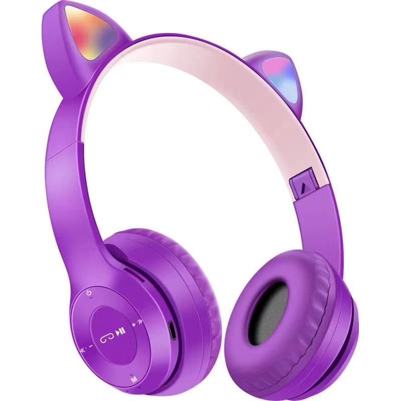 Tai Nghe Mèo Chụp Tai Bluetooth, Headphone Tai Mèo HP000047 Âm Bass Chuẩn, Dung Lượng Pin Khủng Nhiều Màu 800mA – Hàng Nhập Khẩu
