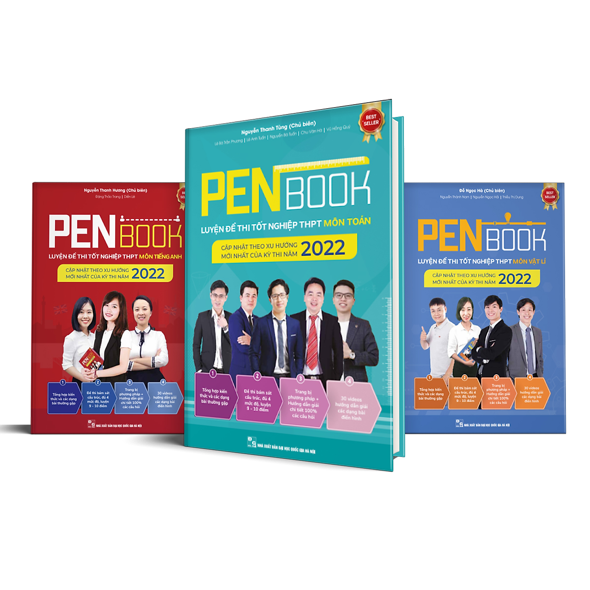 Sách Combo khối A1 - PENBOOK Luyện Đề Thi Tốt Nghiệp THPT Môn Toán, Lí, Anh - BẢN QUYỀN