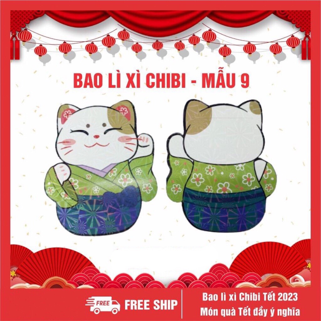 Bao lì xì chibi Tết 2023 cute dễ thương có phản quang - Giao mẫu ngẫu nhiên