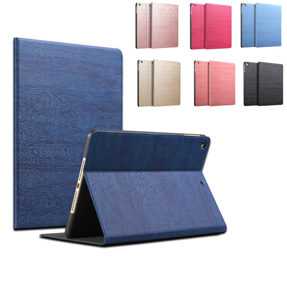 Bao da vân gỗ cao cấp - Smart cover dành cho iPad Air 2 - Tương thích với các ipad có mã model A1566