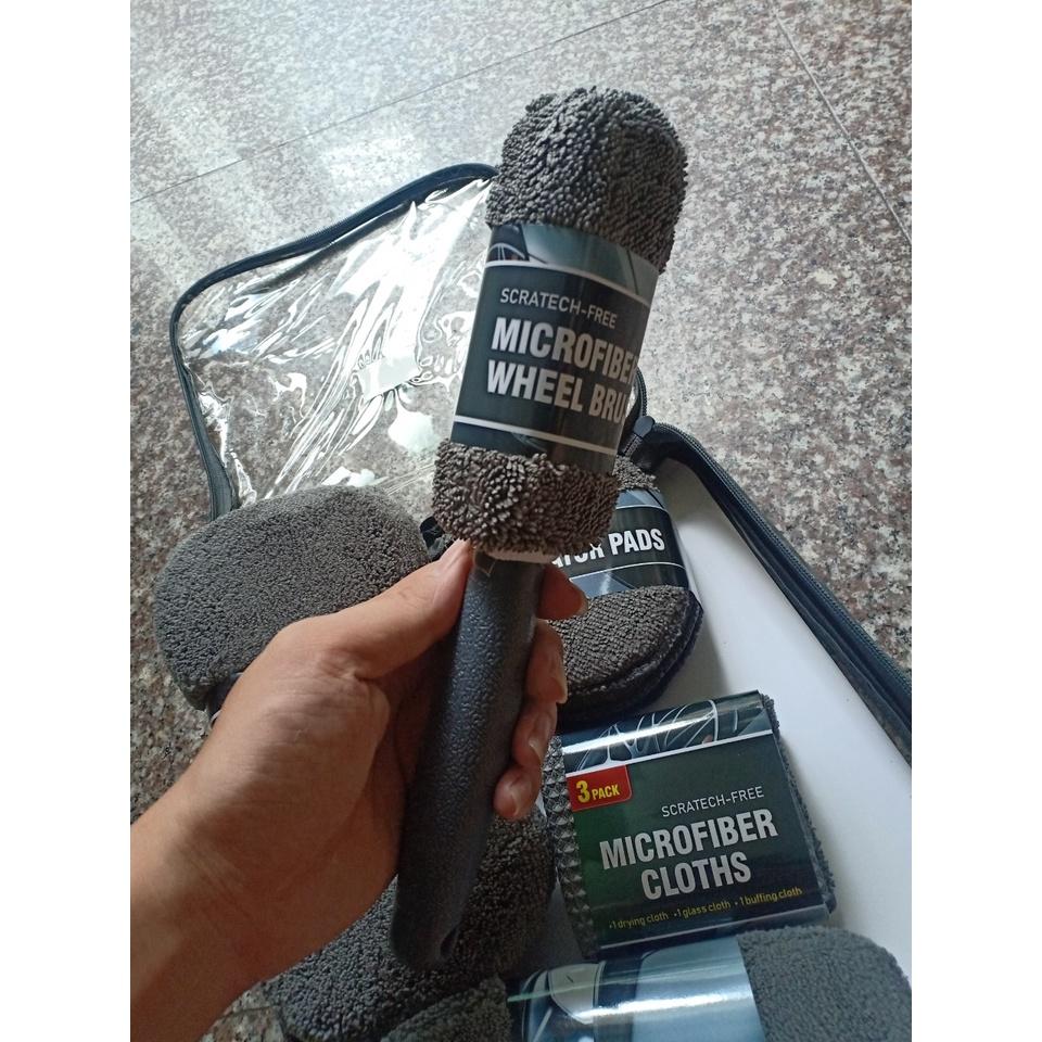 Set 9 Bộ Khăn Rửa Ô Tô MicroFiber Chuyên Dụng - Home and Garden