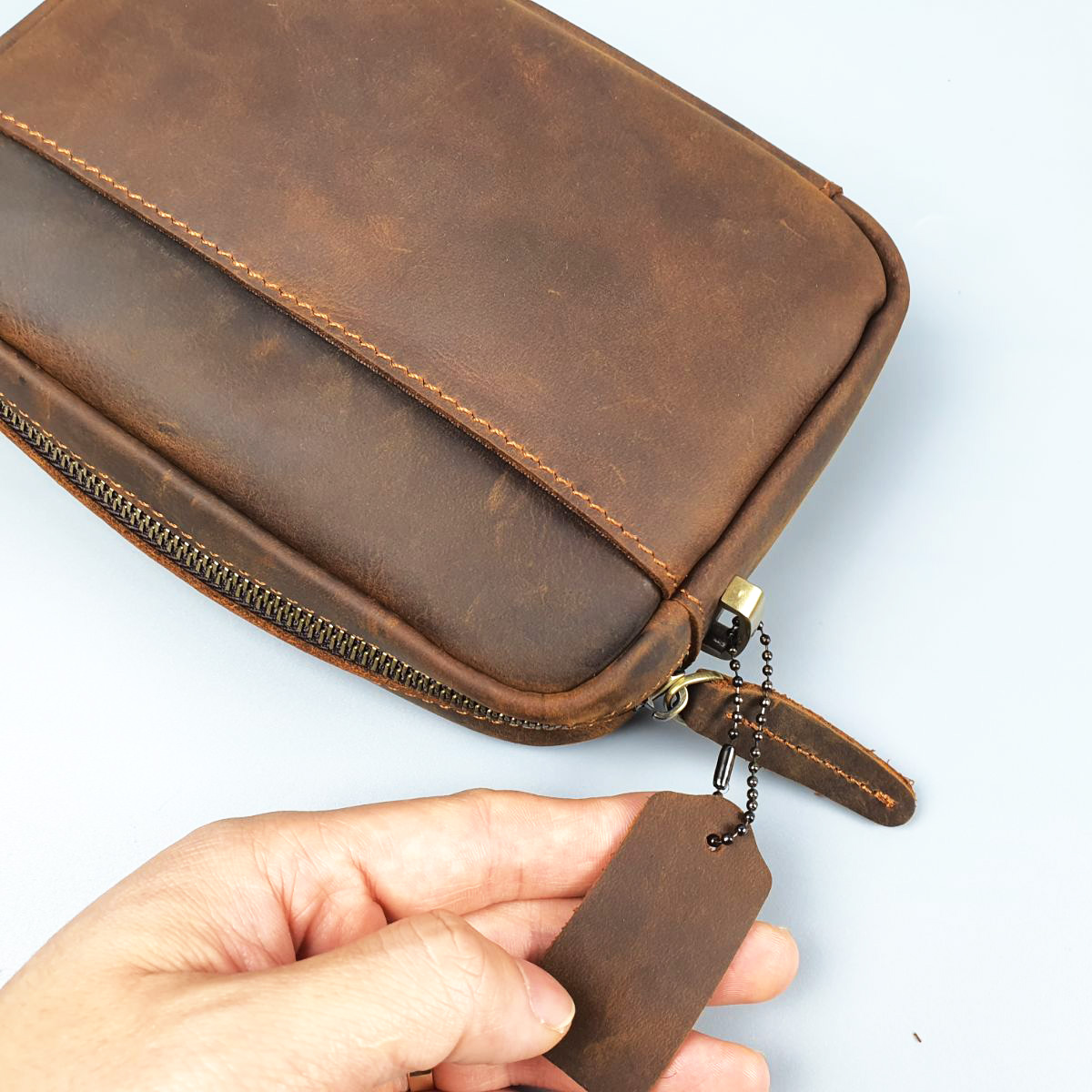 Túi đeo chéo clutch cầm tay da bò sáp TD118 - BH 3 năm - CAM KẾT HÀNG Y ẢNH CHỤP