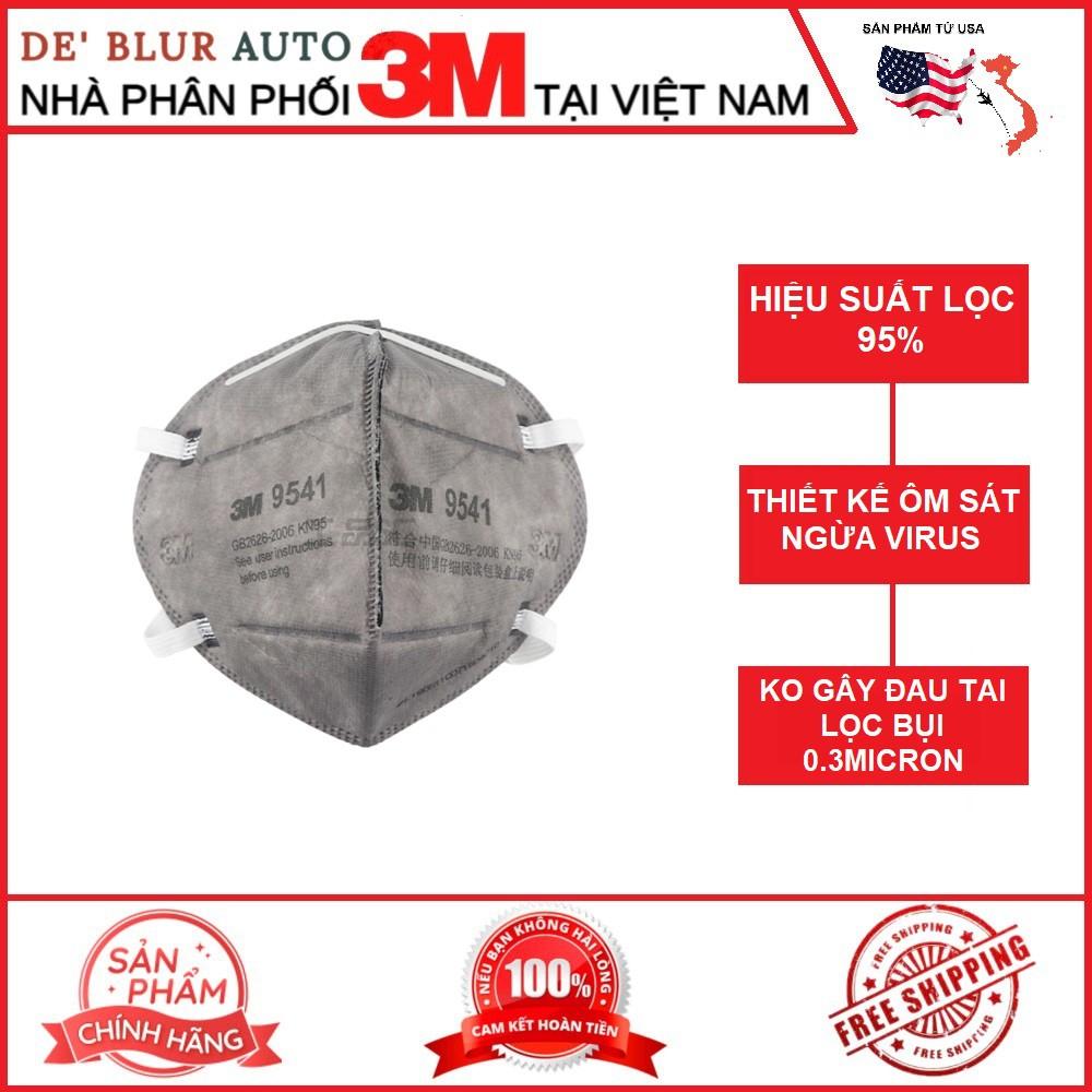 Khẩu trang than hoạt tính 3M 9541 KN95 AS/ANZS P2 5.0 lọc bụi mịn tiêu chuẩn N95