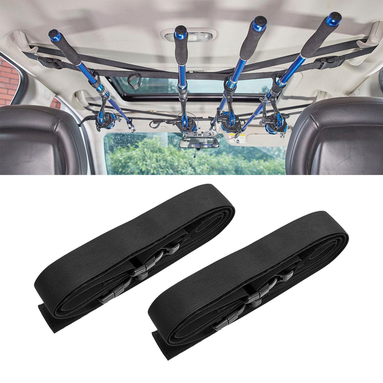 2x Car Fishing Rod Rack Adjustable Fishing Rod Holder Strap for SUV Wagons