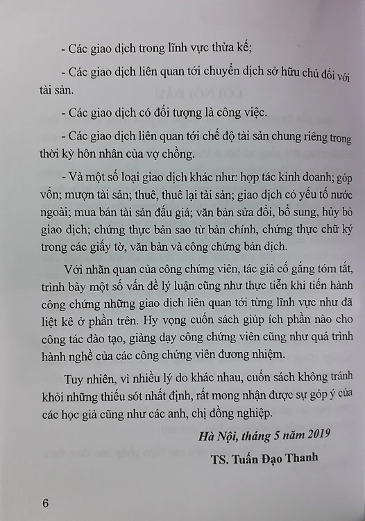 Sổ tay Công chứng viên – Những vấn đề cần lưu ý khi công chứng một số loại giao dịch khác