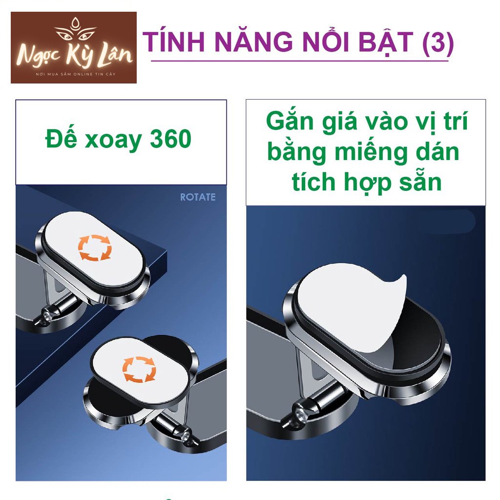 Giá đỡ điện thoại ô tô hít nam châm [Gấp gọn, tiện lợi}