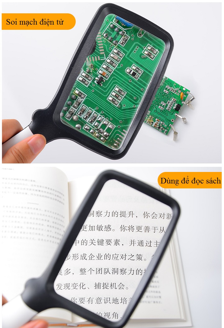 Kính lúp cầm tay có đèn độ phóng đại 2X Model K10863