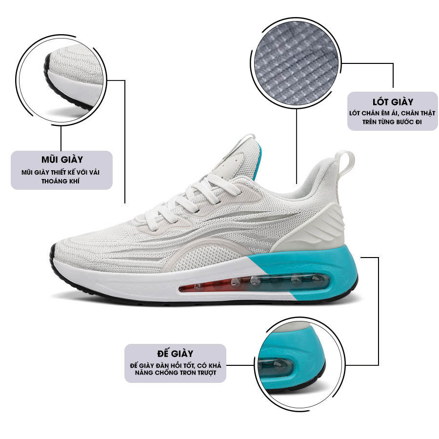 Giày Thể Thao Nam MENDO - Giày Sneaker Màu Trắng Phong Cách Đường Phố, Phối Đồ Đa Dạng - G5533