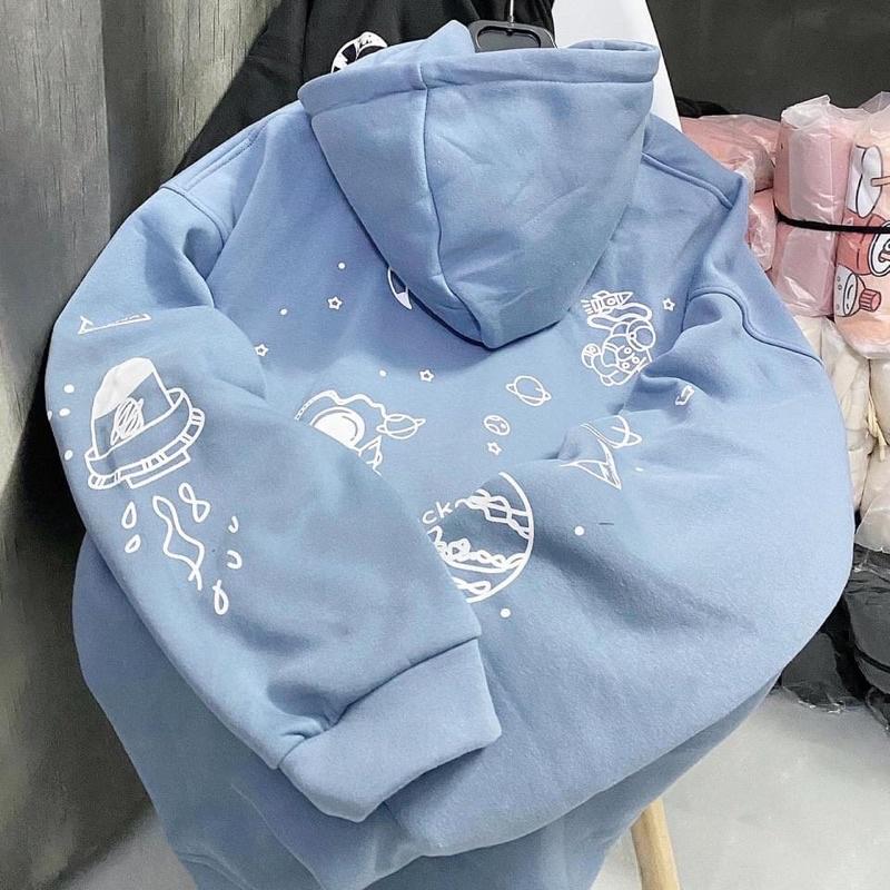 Áo hoodie nỉ lót bông Roc ket unisex