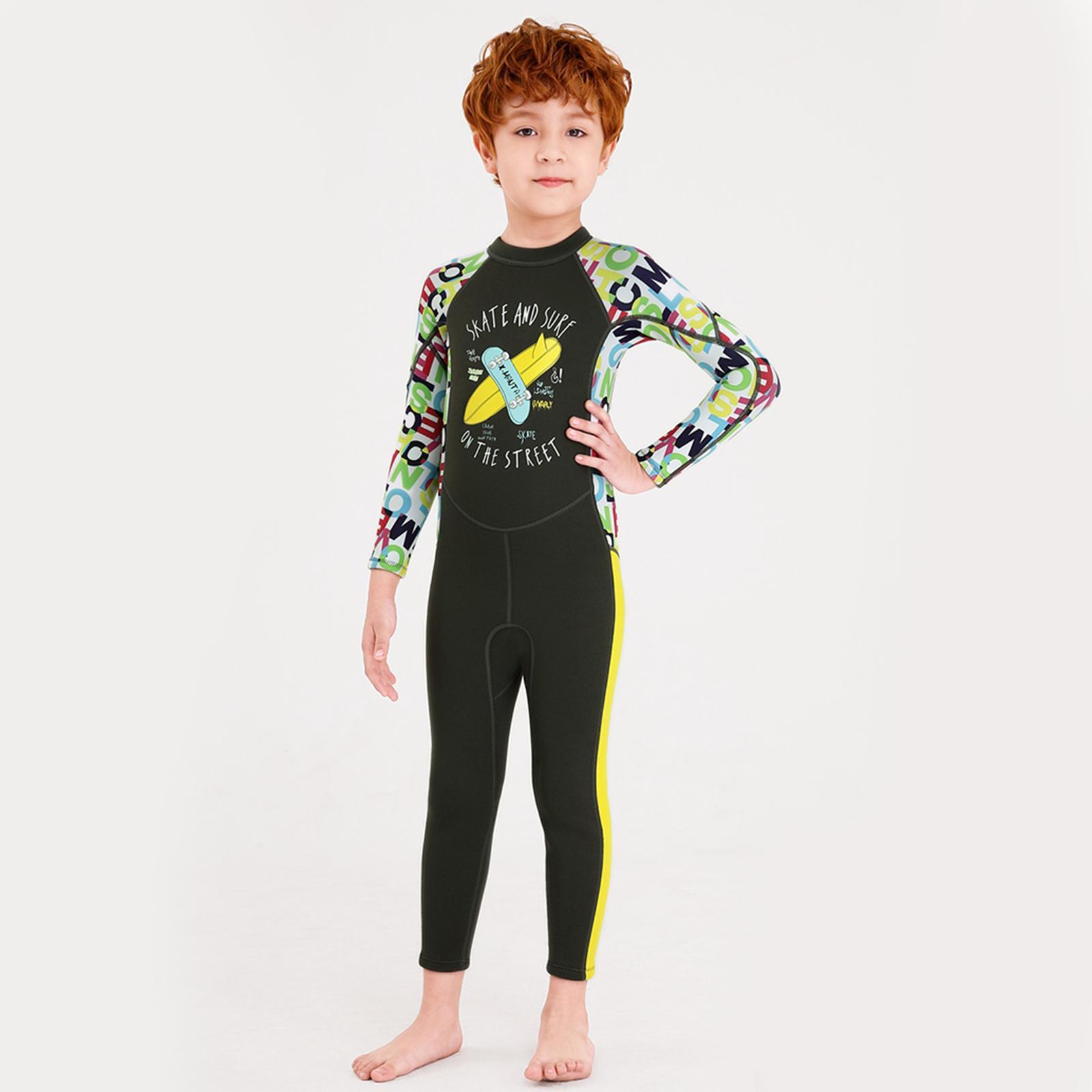 Kids Wetsuit girls and boys Neoprene Swimsuit, Children 2.5mm Thermal  Warm  Sun  Diving Snorkelling Suit