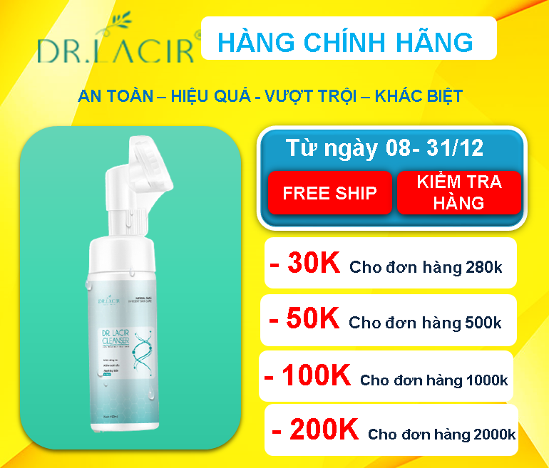 [[ Sữa Rửa Mặt Da Nhạy Cảm - KÈM VIDEO  ]] - DR. LACIR - Da Nhạy, Yếu, Dễ Kích Ứng - Hàng Chính Hãng Hàn Quốc