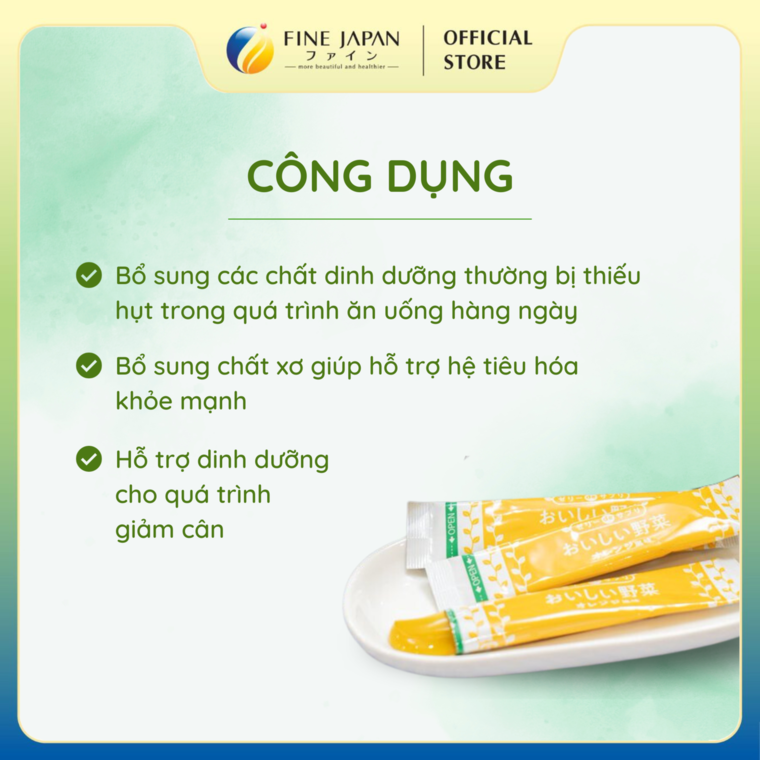 Thạch Rau Củ & Hoa Quả Fine Japan Delicious Veggie Jelly 20 thanh