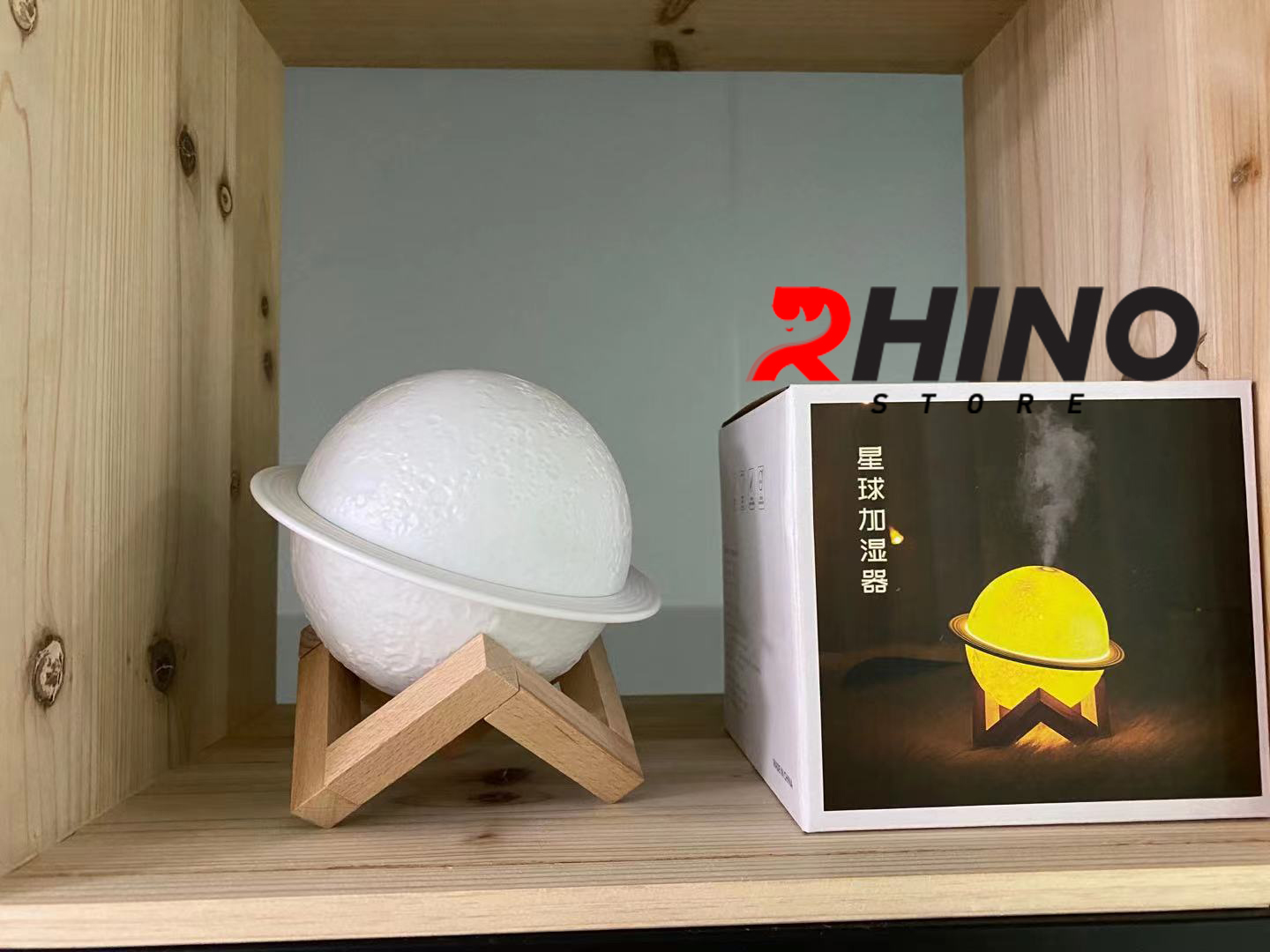 Máy phun sương tinh dầu tạo ẩm Rhino H301 hình mặt trăng, dung tích 200ml, nhỏ gọn - Hàng chính hãng