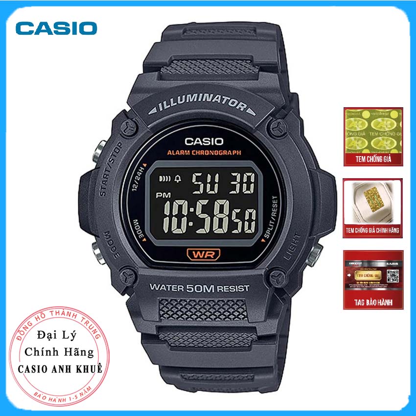 Đồng Hồ Nam Dây Nhựa Casio Standard W-219H-8BVDF Chính Hãng - W-219H-8B
