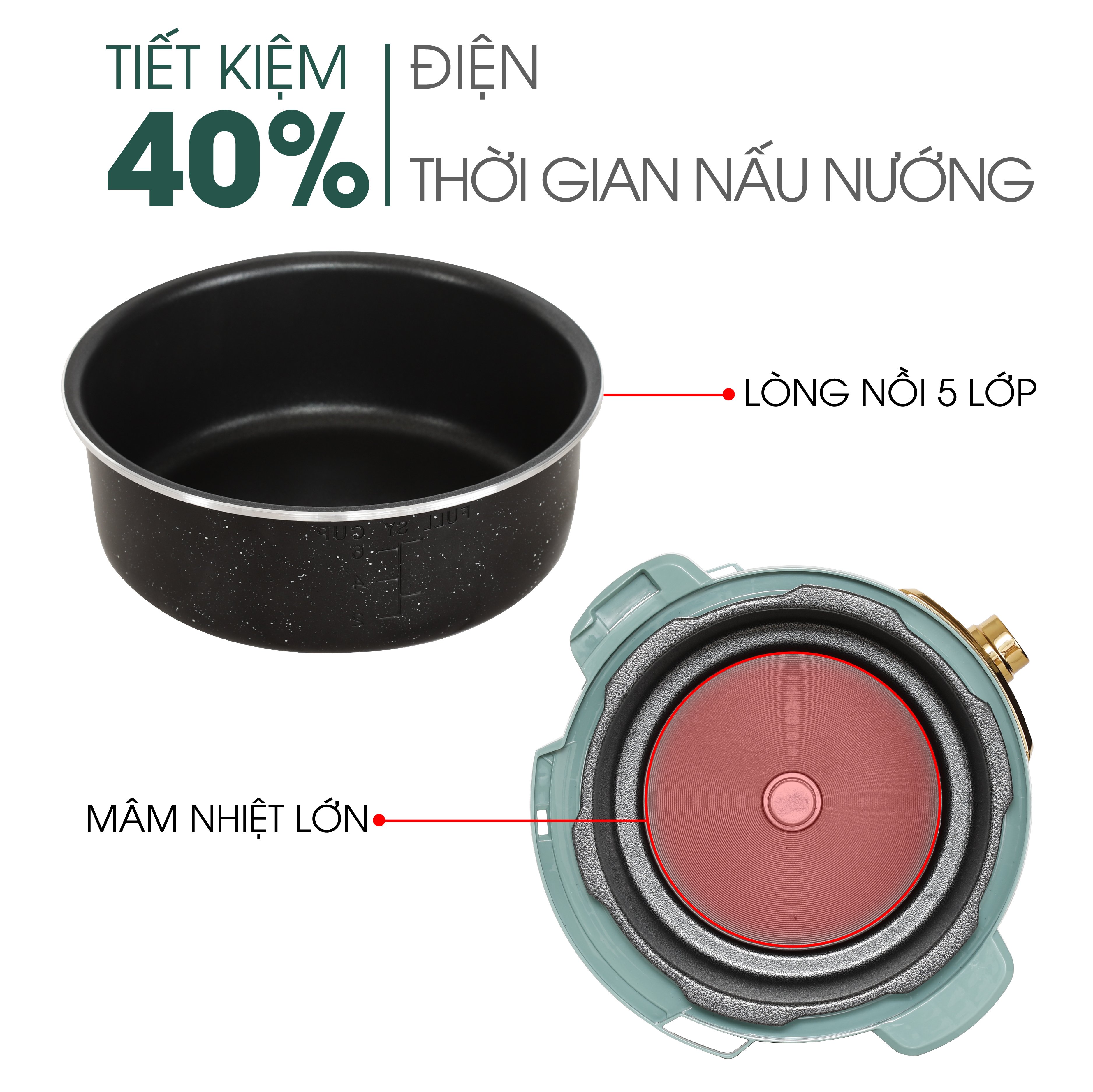 Nồi Áp Suất Điện Đa Năng KSVL Dung Tích 3.5 Lít 1300W - Hàng Chính Hãng