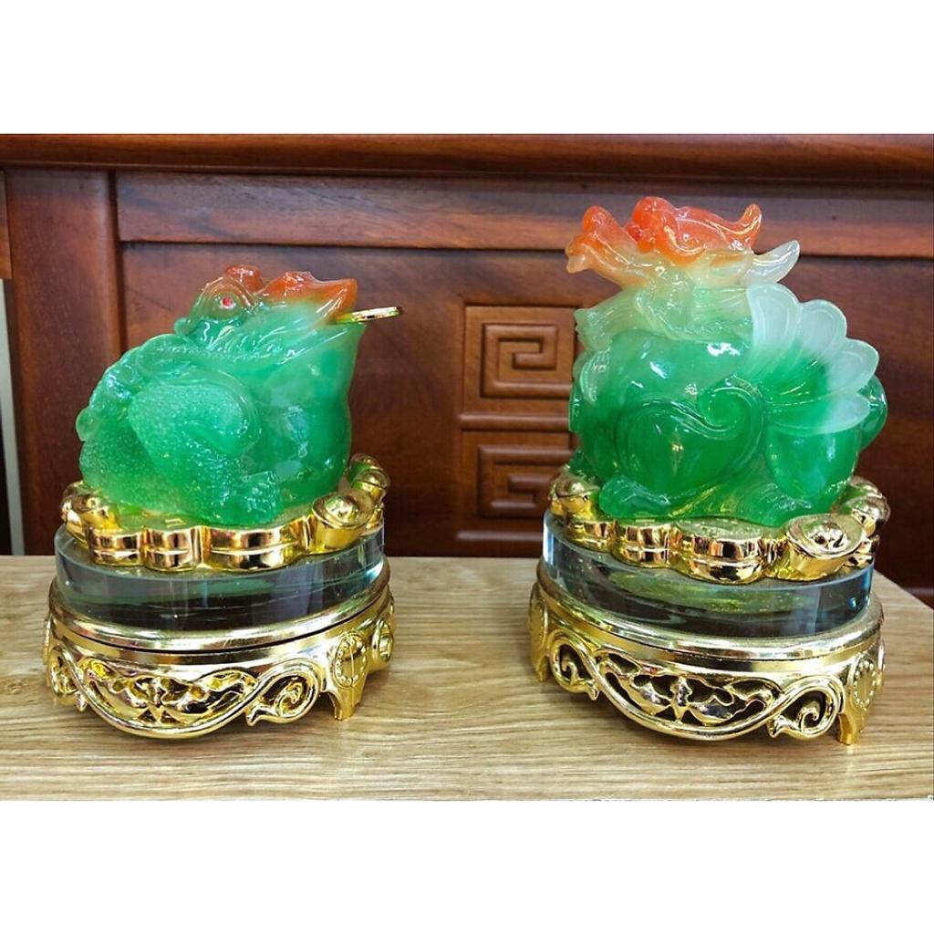 Bộ đôi Cóc + Tỳ hưu phong thuỷ - chất liệu giả ngọc đẹp tinh xảo KH12777