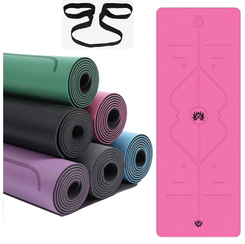 Thảm Yoga Cao Su Định Tuyến PU (Tặng kèm Túi đựng Thảm Và Dây Buộc Thảm)