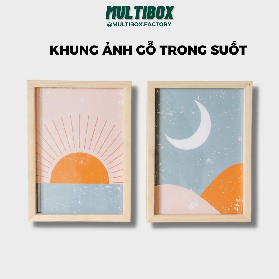 Khung Ảnh Gỗ Trong Suốt Để Bàn, Khung Tranh A4/A5 Kèm Mica Treo Tường Trang Trí Nhà Cửa