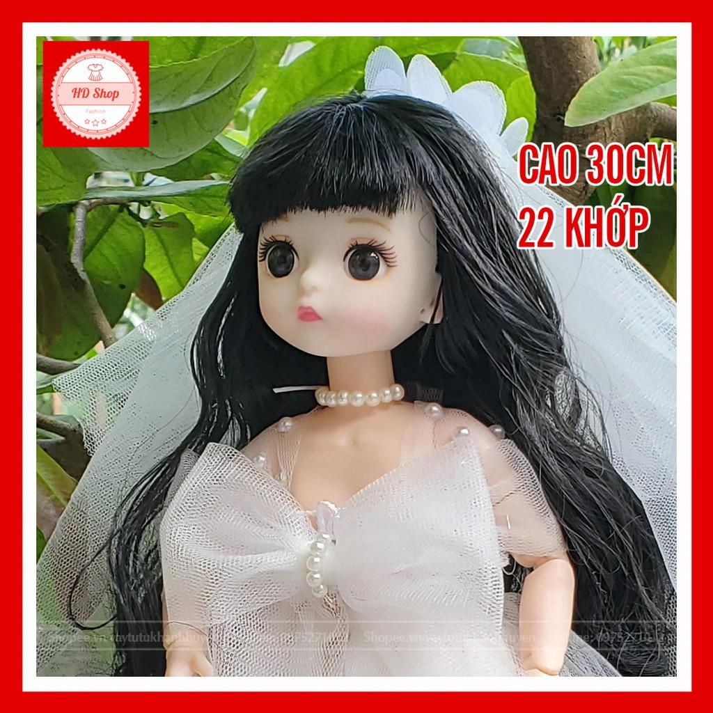 Búp bê cô dâu, Búp bê Baboliy 30cm 22 khớp kèm phụ kiện cô dâu