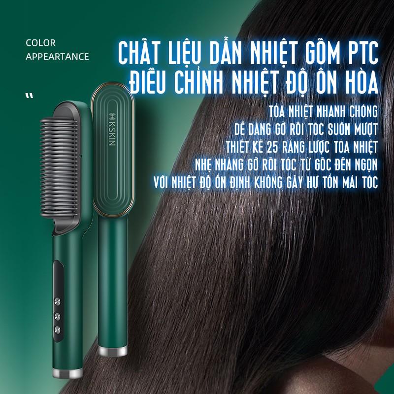 Lược điện đa năng làm thẳng và uốn tóc KSKIN KD380K, công suất 45W-220V, công ngệ ion âm chăm sóc tóc vượt trội