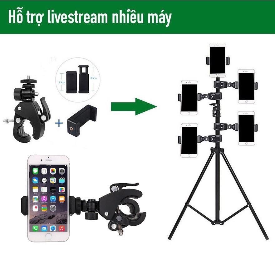 Đầu kẹp điện thoại, giá đỡ điện thoại, kết nối máy với cây Tripod 3, gậy tự sướng dùng livestream