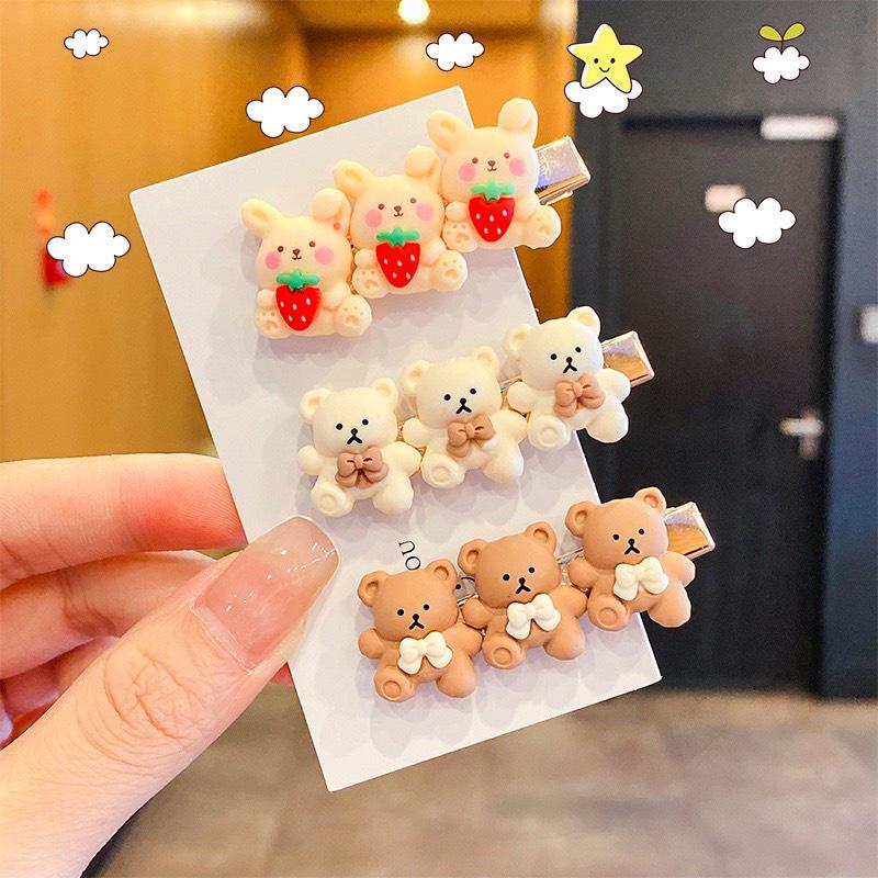 KẸP GẮN GẤU 3D MÀU NGỌT NGÀO CÔNG CHÚA CỰC XINH-NUNAM SHOP