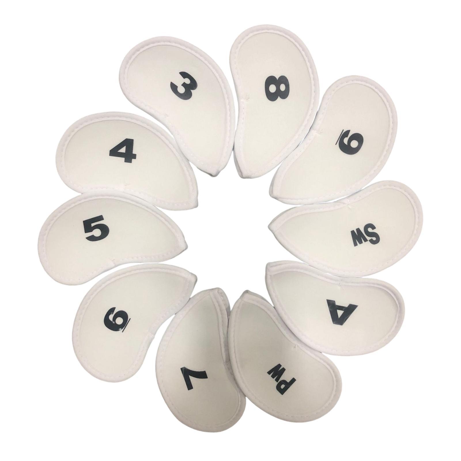 10 Pieces Golf Club Iron Headcover Set Protection Guard Guard Protective