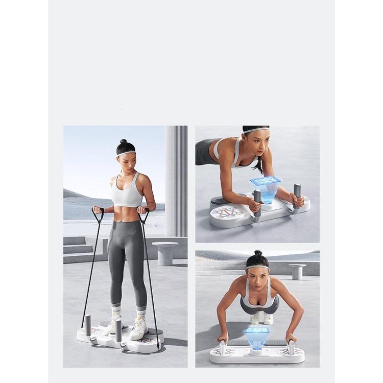 Thiết bị Squat Plank cơ bụng kết hợp chống đẩy phát triển toàn diện cơ thể Gym Fitness (có đồng hồ và dây kéo)