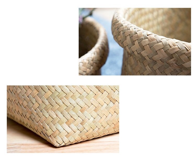 Giỏ cói trồng cây trang trí decor, đựng đồ, cắm hoa - Cây giả, hoa lụa Decor trang trí