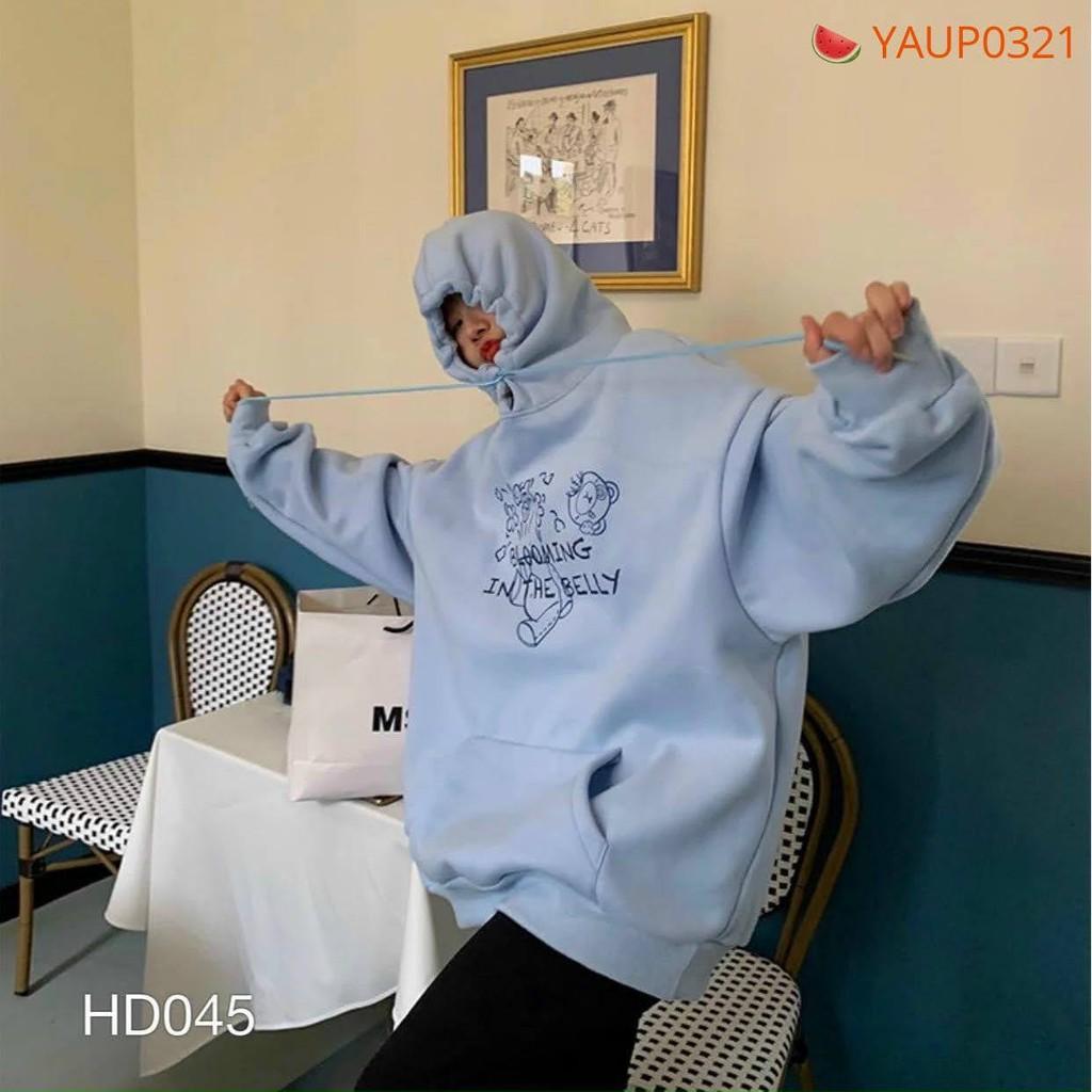 Áo khoác nam nữ nỉ ngoại hoodie gấu BELLY