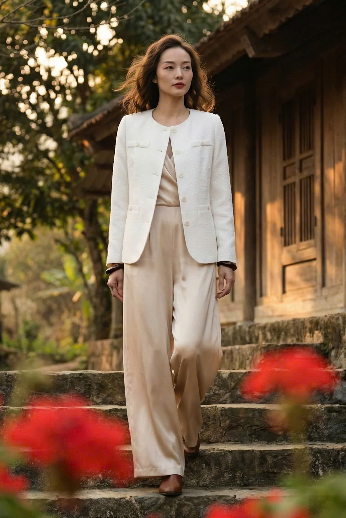 Áo Khoác Jacket Tweed Trắng Hà Giang Top187 thời trang thiết kế Hity