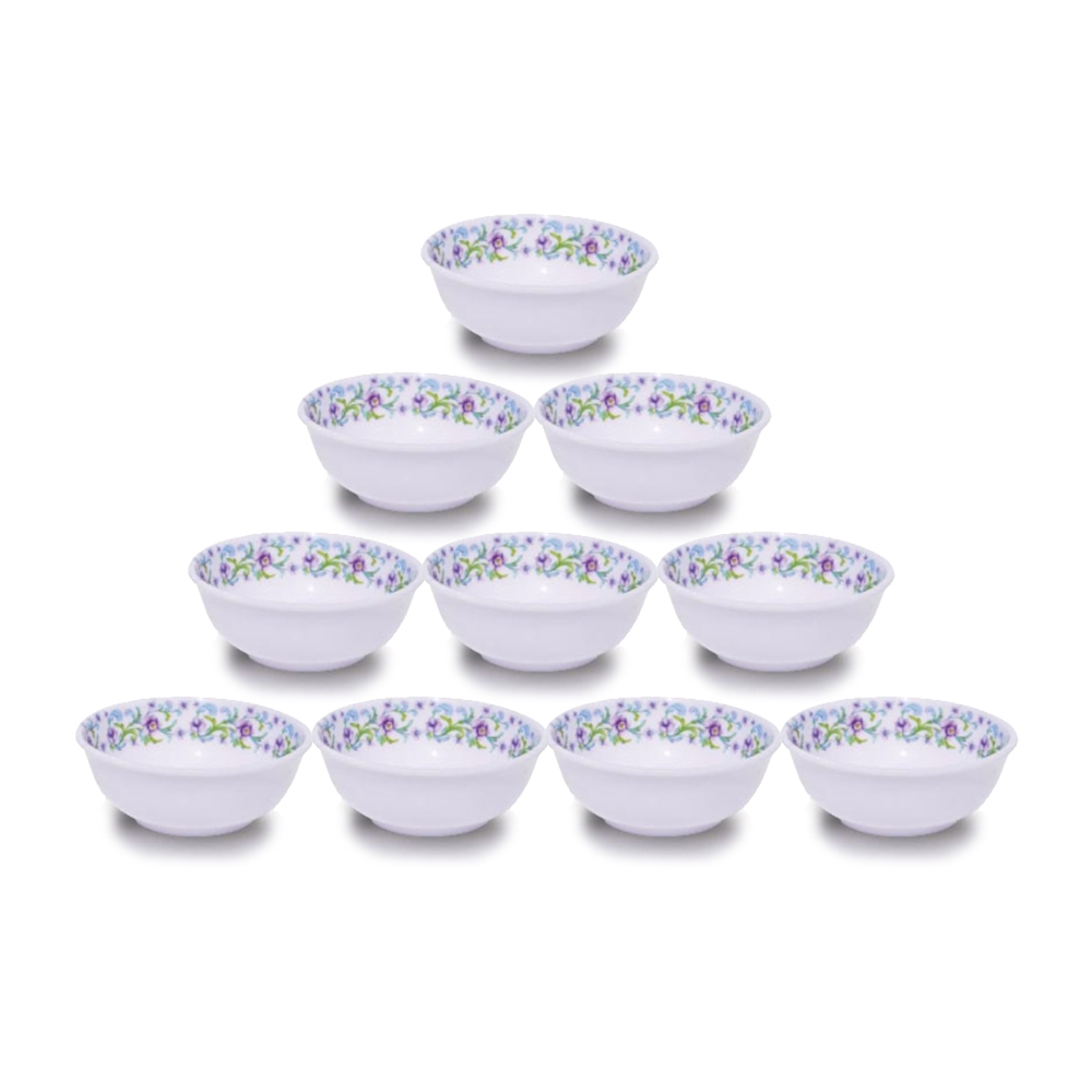 Bộ 10 Chén (Bát) chấm tròn An Toàn Sức Khỏe Nhựa Xanh Melamine CCT9x4 LVC