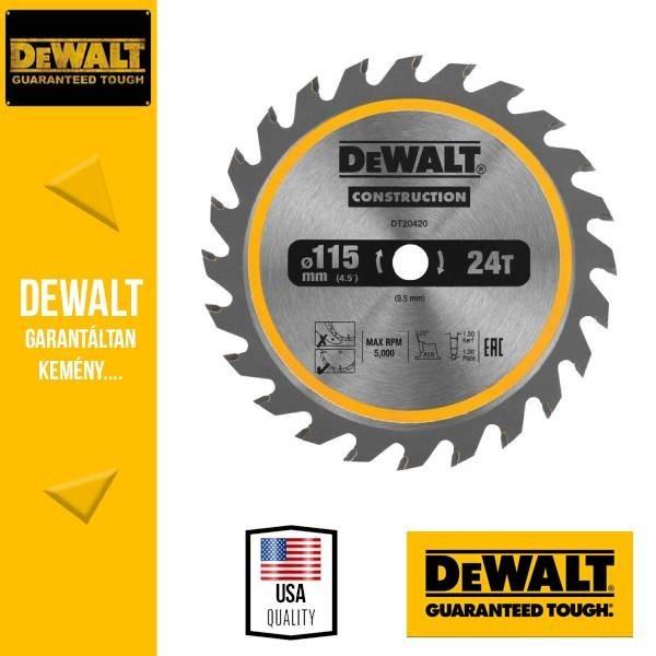Lưỡi cưa gỗ tròn DeWalt DT20420-QZ 115mm x 9.5mm x 24T ( Cho máy DCS571 )SA- Chính hãng